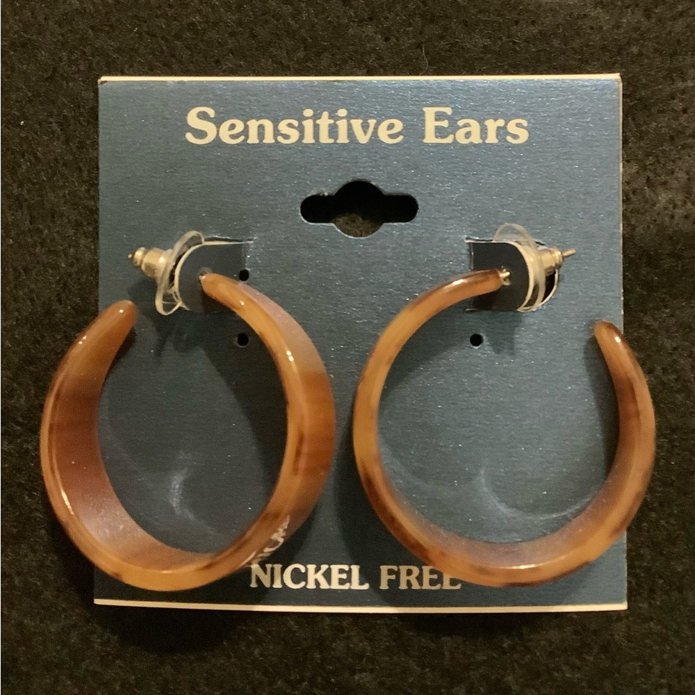 Brown Hoop Earrings for Sensitive Ears